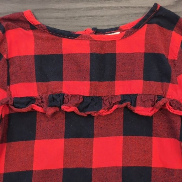 Carters Buffalo Plaid Top Flare Long Sleeve Winter Holiday Christmas - Picture 4 of 10